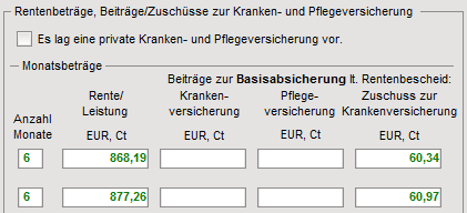 Erhaltene Zuschusse Zur Krankenversicherung